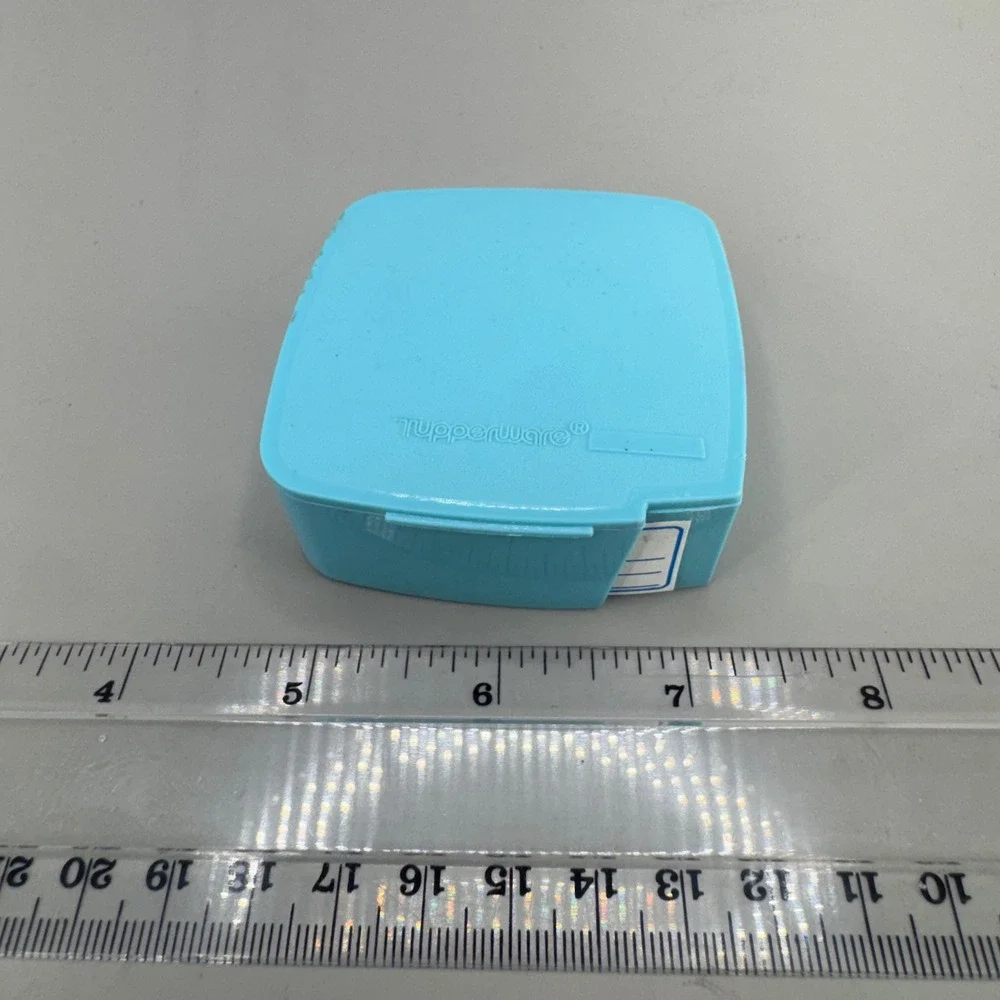 Tupperware Label Dispenser OS Blue Vintage Kitchen Retro Almost Full Roll.
